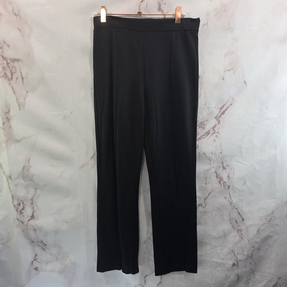 & Other Stories Pants Womens Small 4 6 Black High Rise Ponte Slit Crop Pull On